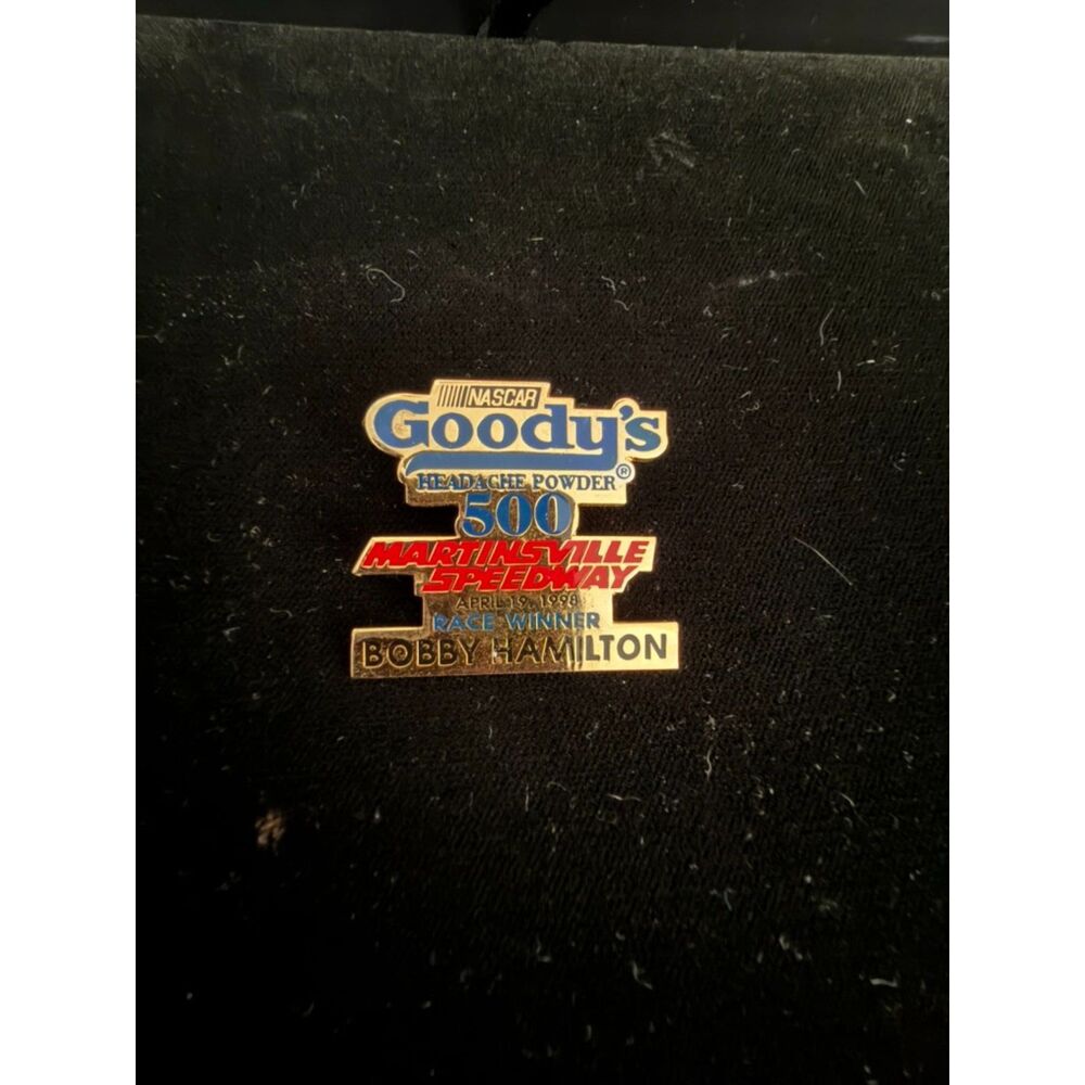 Vtg NASCAR Goody's 500 Martinsville Bobby Hamilton Winner Lapel Pin